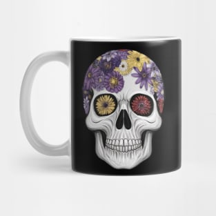 Floral Skull: Beauty and Darkness in Harmony Mug